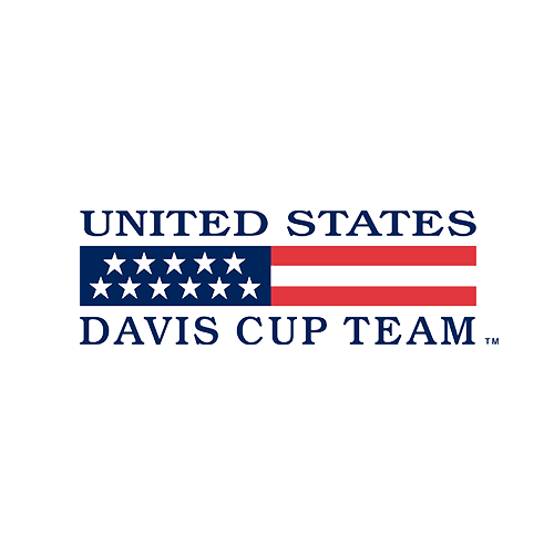 Logo of the United States Davis Cup Team featuring a stylized American flag with text above and below.